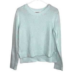 GAP Mint Green Knit Cotton Crop Crewneck Sweater Size Medium